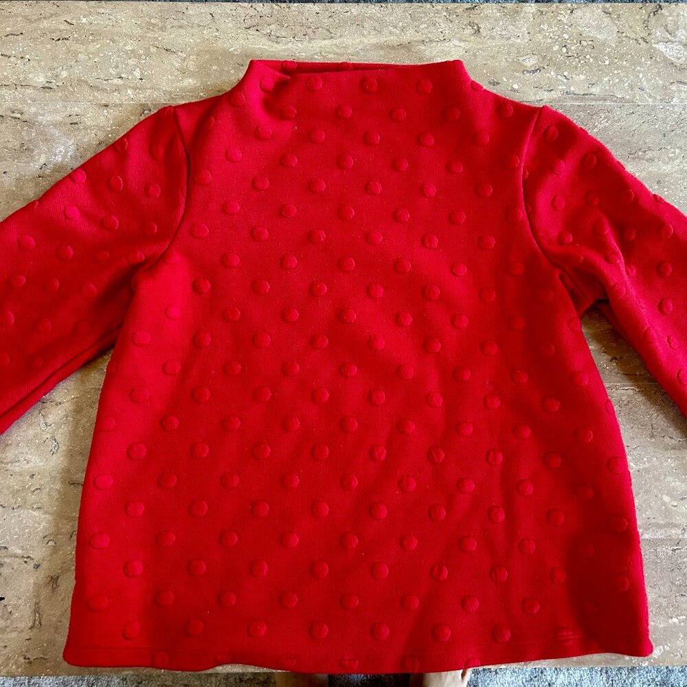 Womens W5 red swiss dot sweater size Medium
